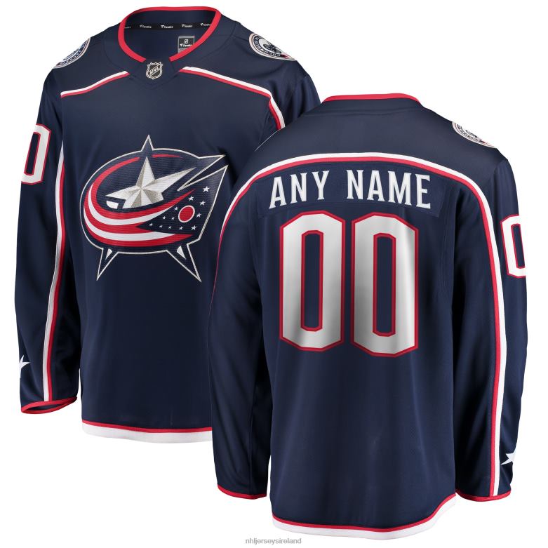 NHL Men Columbus Blue Jackets Fanatics Branded Navy Home Breakaway Custom Jersey D002V367 Clothing