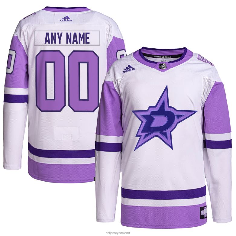 NHL Men Dallas Stars Adidas White/Purple Hockey Fights Cancer Primegreen Authentic Custom Jersey D002V390 Clothing