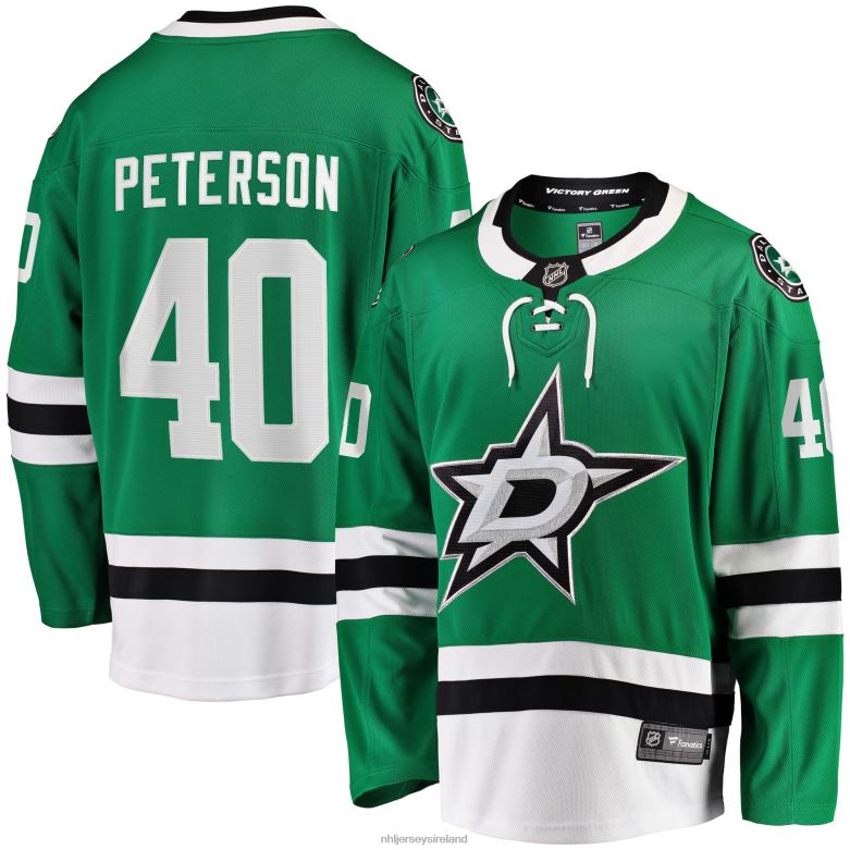 NHL Men Dallas Stars Jacob Peterson Fanatics Branded Kelly Green Home Breakaway Player Jersey D002V1885 Clothing