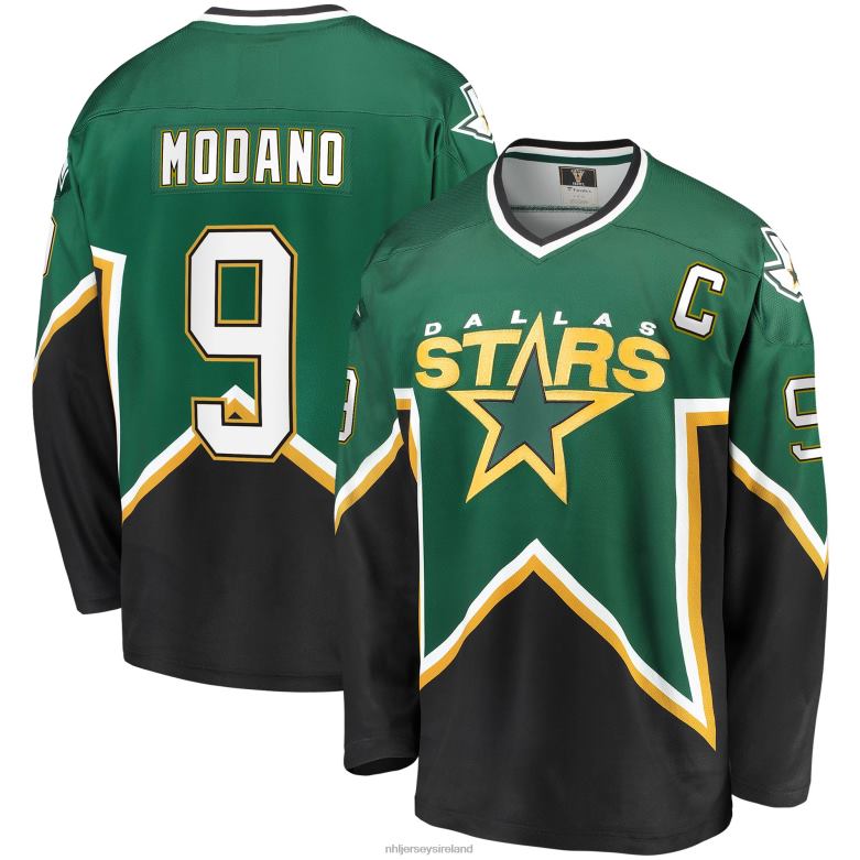 NHL Men Dallas Stars Mike Modano Fanatics Branded Kelly Green/Black Premier Breakaway Retired Player Jersey D002V98 Clothing