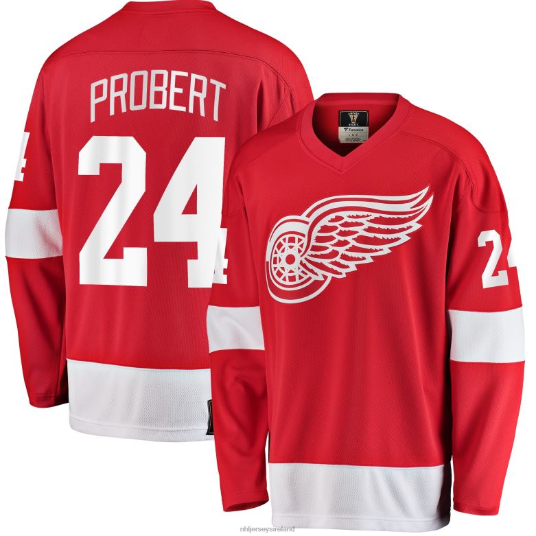 NHL Men Detroit Red Wings Bob Probert Fanatics Branded Red Premier Breakaway Retired Player Jersey D002V205 Clothing