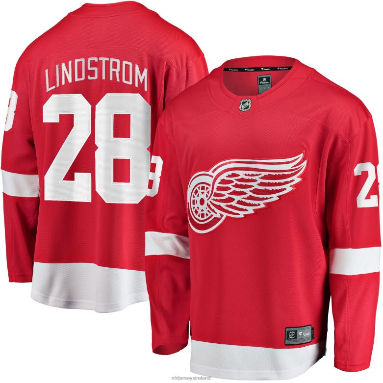 NHL Men Detroit Red Wings Gustav Lindstrom Fanatics Branded Red Home Breakaway Player Jersey D002V1673 Clothing