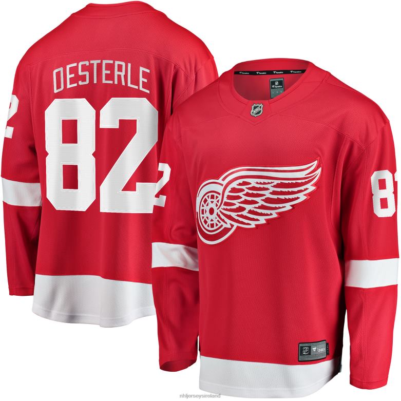 NHL Men Detroit Red Wings Jordan Oesterle Fanatics Branded Red Home Breakaway Player Jersey D002V2359 Clothing