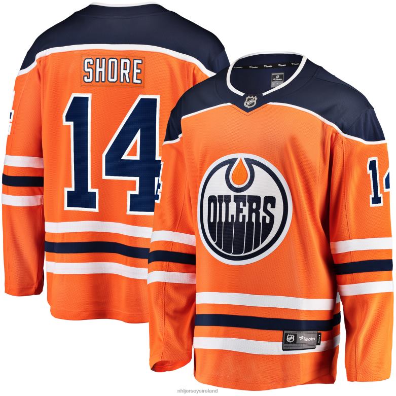 NHL Men Edmonton Oilers Devin Shore Fanatics Branded Orange Home Breakaway Player Jersey D002V2030 Clothing