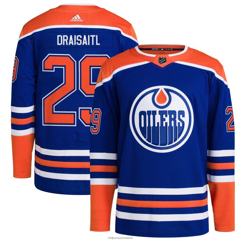 NHL Men Edmonton Oilers Leon Draisaitl Adidas Royal Home Primegreen Authentic Pro Player Jersey D002V505 Clothing