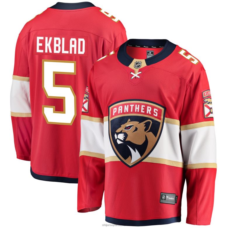 NHL Men Florida Panthers Aaron Ekblad Fanatics Branded Red Breakaway Player Jersey D002V387 Clothing