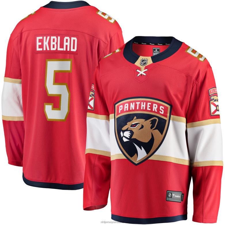 NHL Men Florida Panthers Aaron Ekblad Fanatics Branded Red Home Team Breakaway Player Jersey D002V2268 Clothing
