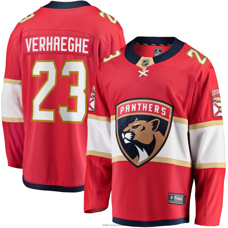 NHL Men Florida Panthers Carter Verhaeghe Fanatics Branded Red Home Breakaway Jersey D002V976 Clothing