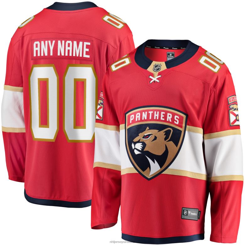 NHL Men Florida Panthers Fanatics Branded Red Home Breakaway Custom Jersey D002V814 Clothing