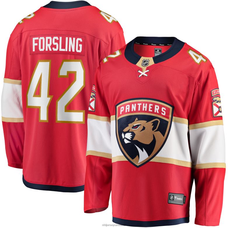 NHL Men Florida Panthers Gustav Forsling Fanatics Branded Red Home Breakaway Player Jersey D002V1745 Clothing