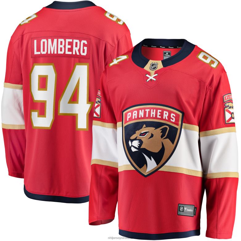 NHL Men Florida Panthers Ryan Lomberg Fanatics Branded Red Home Breakaway Player Jersey D002V2323 Clothing