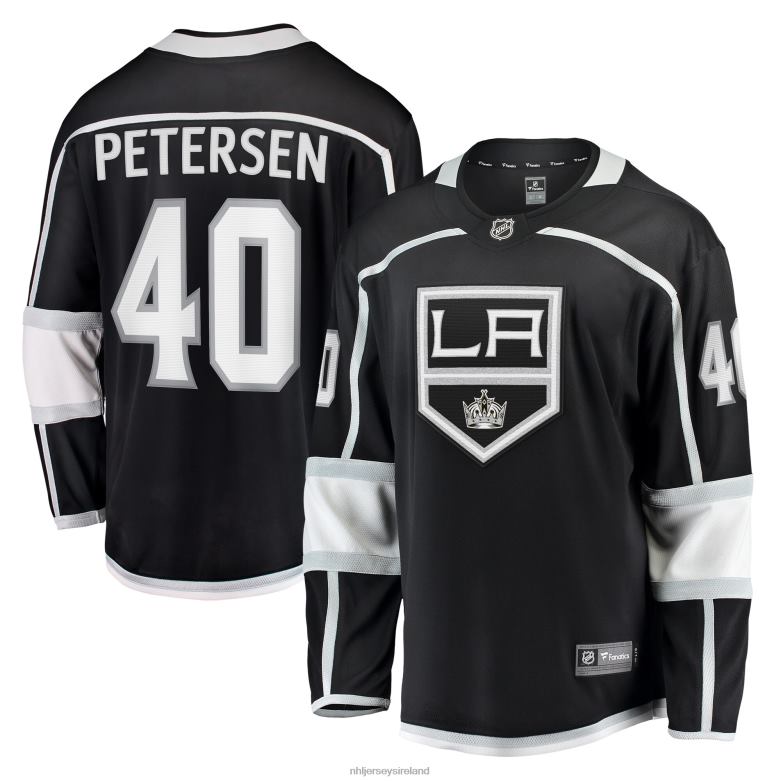 NHL Men Los Angeles Kings Cal Petersen Fanatics Branded Black Home Breakaway Player Jersey D002V1671 Clothing