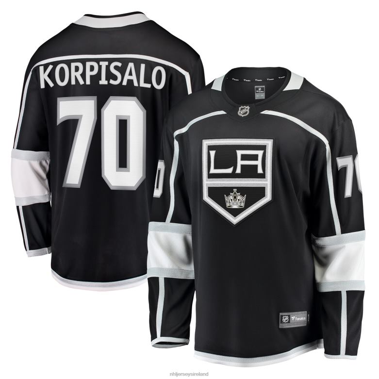 NHL Men Los Angeles Kings Joonas Korpisalo Fanatics Branded Black Home Breakaway Jersey D002V1903 Clothing