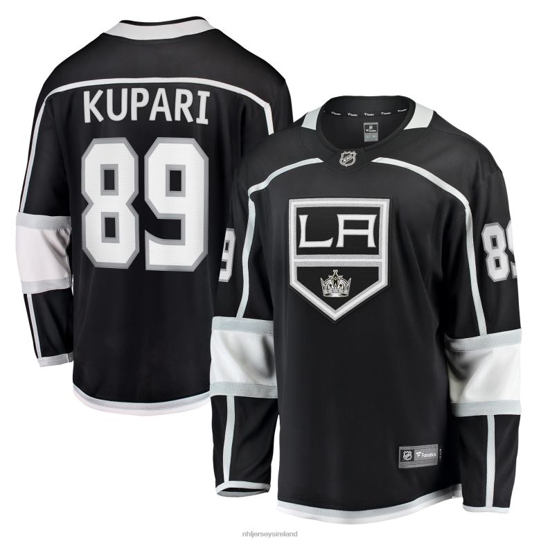 NHL Men Los Angeles Kings Rasmus Kupari Fanatics Branded Black Home Breakaway Player Jersey D002V1973 Clothing