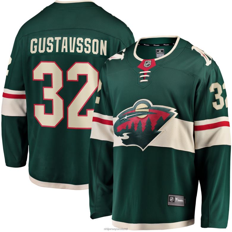 NHL Men Minnesota Wild Filip Gustavsson Fanatics Branded Green Home Breakaway Player Jersey D002V540 Clothing