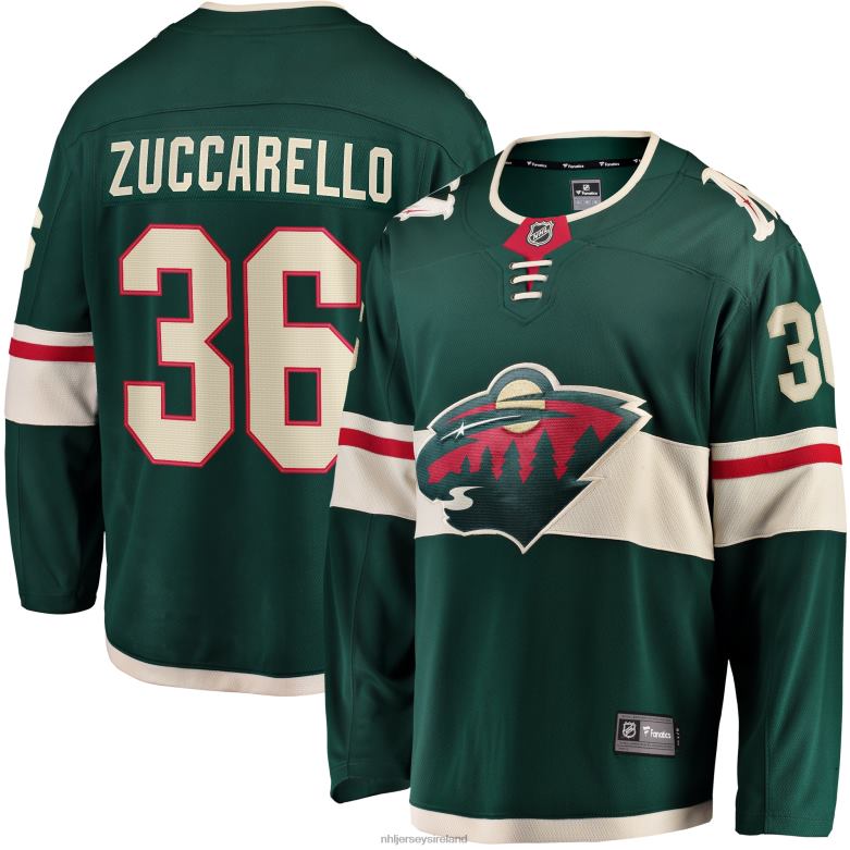 NHL Men Minnesota Wild Mats Zuccarello Fanatics Branded Green Premier Breakaway Player Jersey D002V126 Clothing