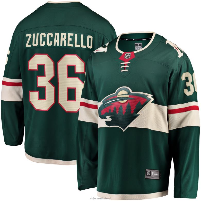 NHL Men Minnesota Wild Mats Zuccarello Fanatics Branded Green Team Color Breakaway Player Jersey D002V2164 Clothing