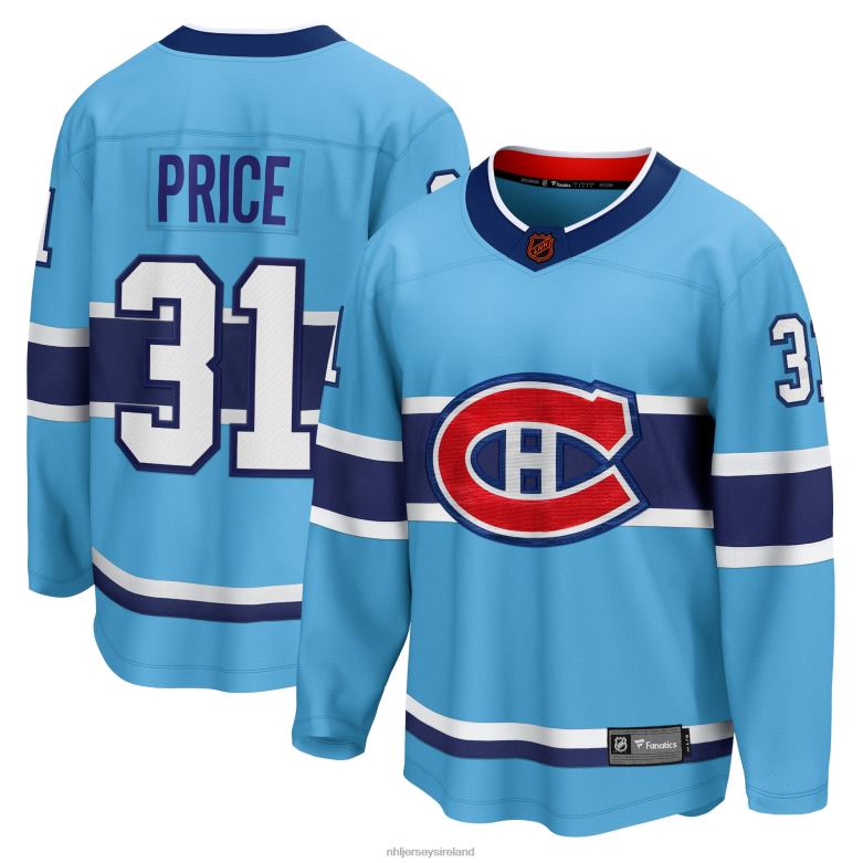 NHL Men Montreal Canadiens Carey Price Fanatics Branded Light Blue Special Edition 2.0 Breakaway Player Jersey D002V560 Clothing