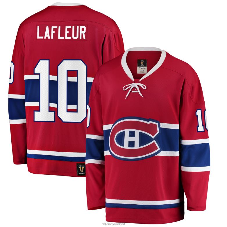 NHL Men Montreal Canadiens Guy Lafleur Fanatics Branded Red Premier Breakaway Retired Player Jersey D002V261 Clothing