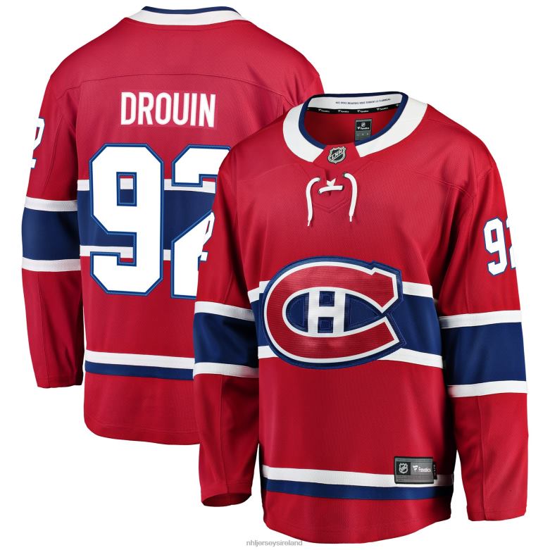 NHL Men Montreal Canadiens Jonathan Drouin Fanatics Branded Red Breakaway Player Jersey D002V1711 Clothing