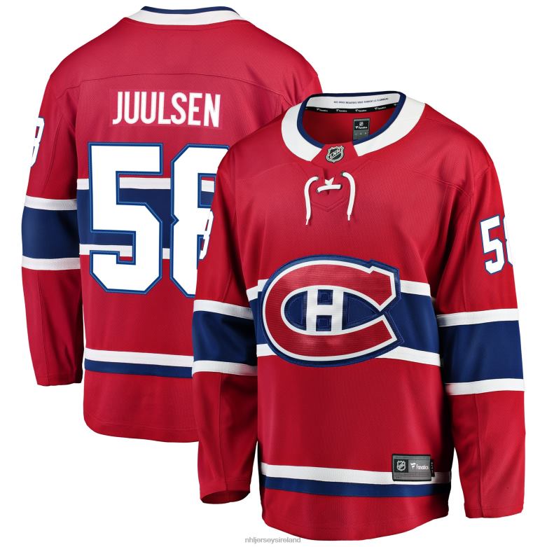 NHL Men Montreal Canadiens Noah Juulsen Fanatics Branded Red Breakaway Player Jersey D002V1805 Clothing