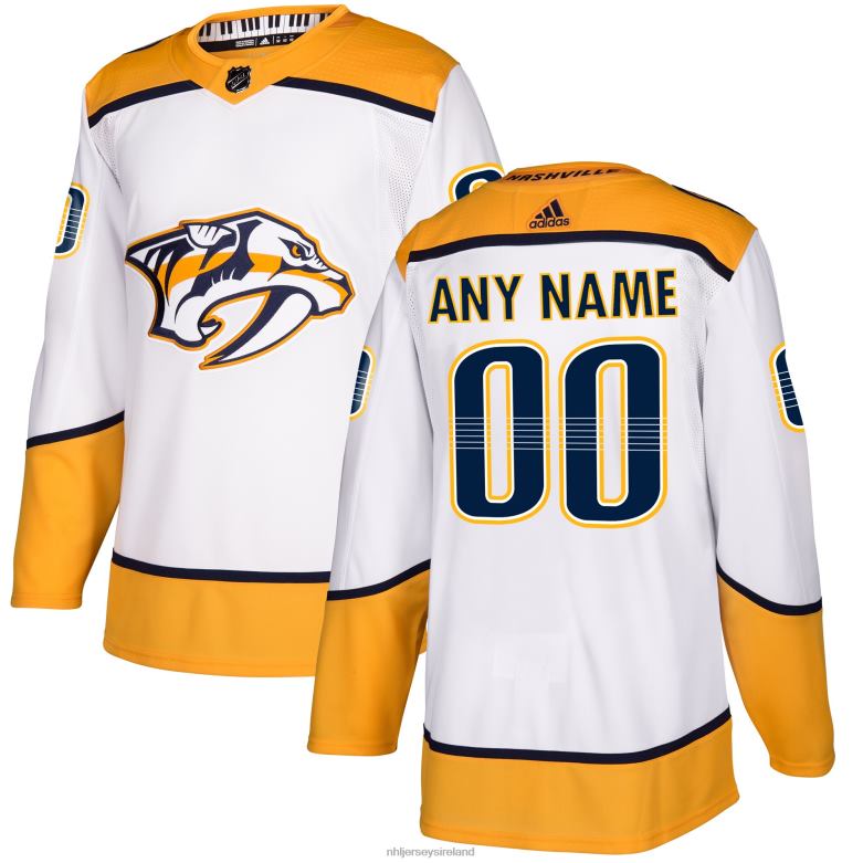 NHL Men Nashville Predators Adidas White Away Authentic Custom Jersey D002V2403 Clothing