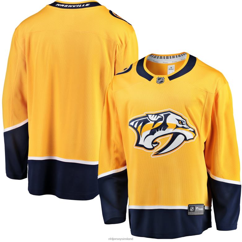 NHL Men Nashville Predators Fanatics Branded Gold Breakaway Home Jersey D002V624 Clothing