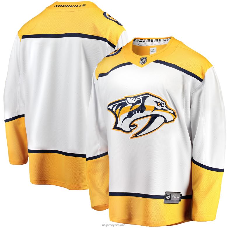 NHL Men Nashville Predators Fanatics Branded White Breakaway Away Jersey D002V874 Clothing