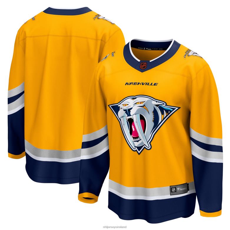 NHL Men Nashville Predators Fanatics Branded Yellow Special Edition 2.0 Breakaway Blank Jersey D002V1192 Clothing