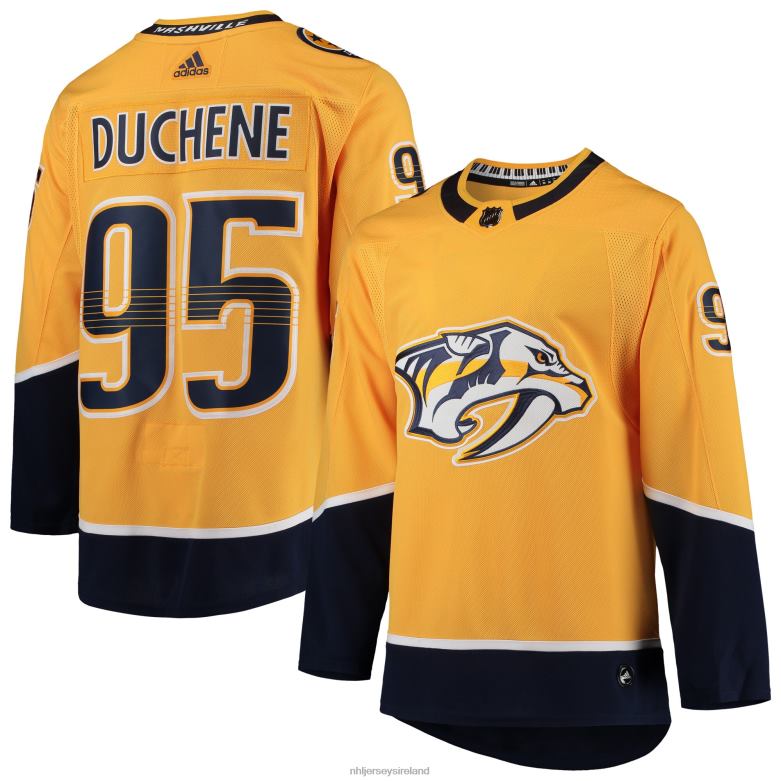 NHL Men Nashville Predators Matt Duchene Adidas Gold Home Authentic Player Jersey D002V1163 Clothing