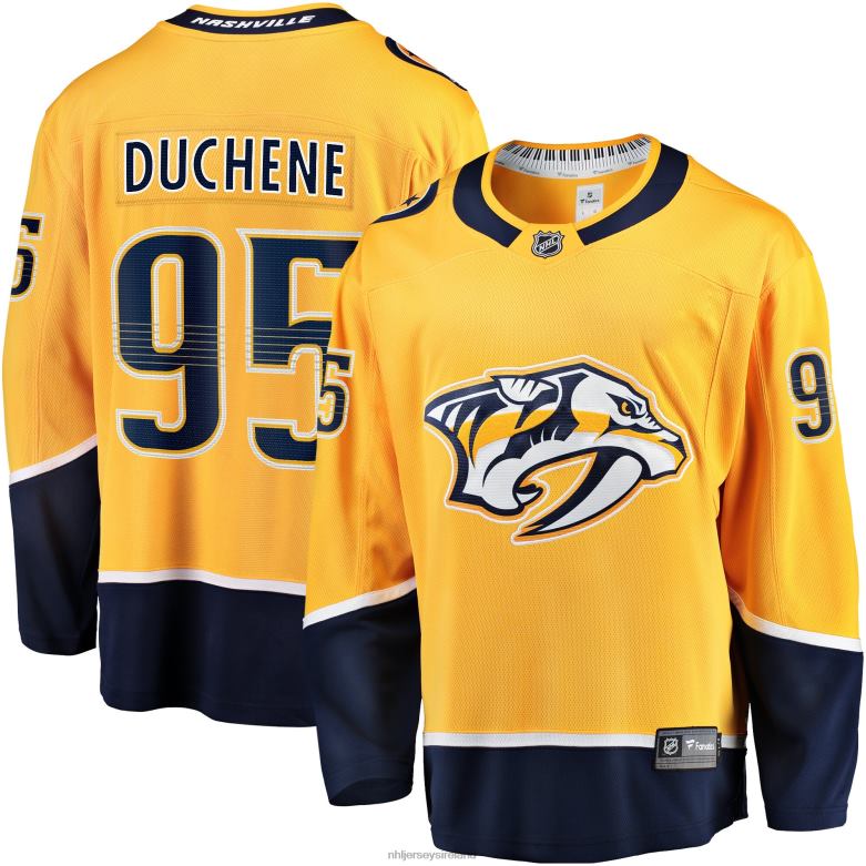 NHL Men Nashville Predators Matt Duchene Fanatics Branded Gold Home Premier Breakaway Player Jersey D002V1075 Clothing