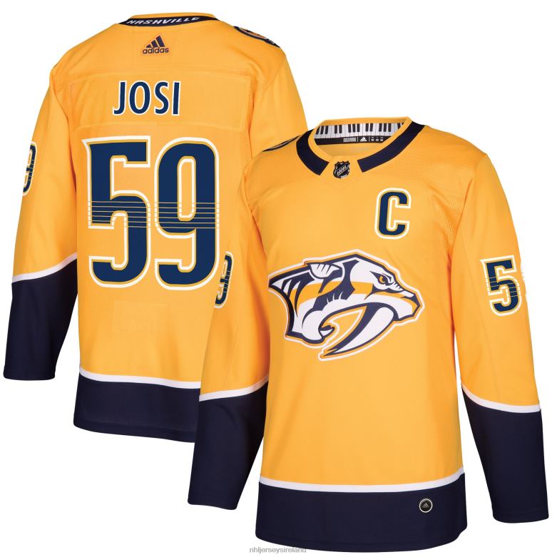 NHL Men Nashville Predators Roman Josi Adidas Gold Home Authentic Player Jersey D002V474 Clothing