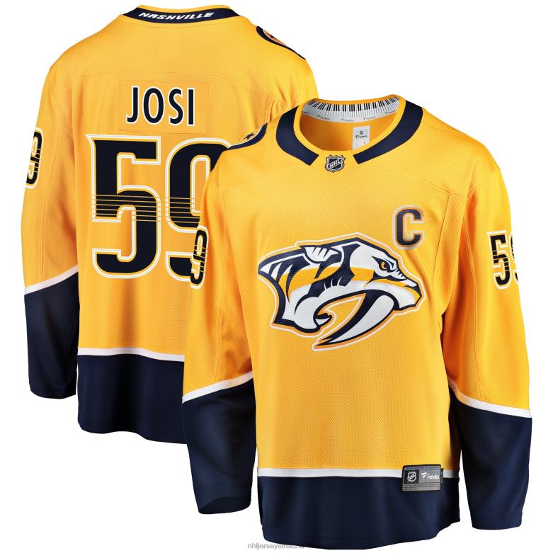 NHL Men Nashville Predators Roman Josi Fanatics Branded Gold Breakaway Player Jersey D002V272 Clothing