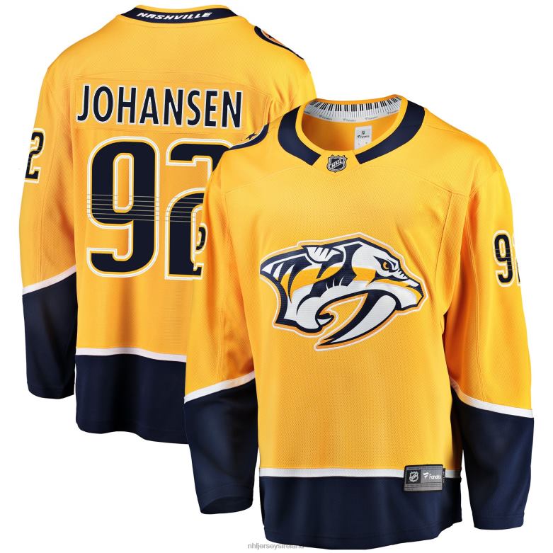 NHL Men Nashville Predators Ryan Johansen Fanatics Branded Gold Breakaway Player Jersey D002V1741 Clothing