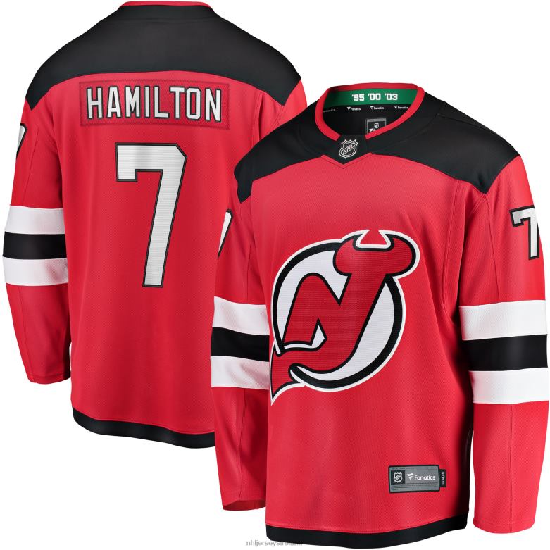 NHL Men New Jersey Devils Dougie Hamilton Fanatics Branded Red Breakaway Player Jersey D002V716 Clothing