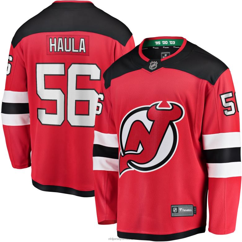 NHL Men New Jersey Devils Erik Haula Fanatics Branded Red Home Breakaway Player Jersey D002V1943 Clothing