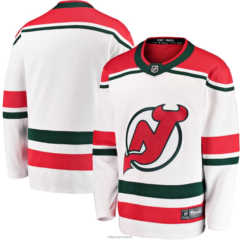NHL Men New Jersey Devils Fanatics Branded White 2022/23 Heritage Premier Breakaway Jersey D002V215 Clothing
