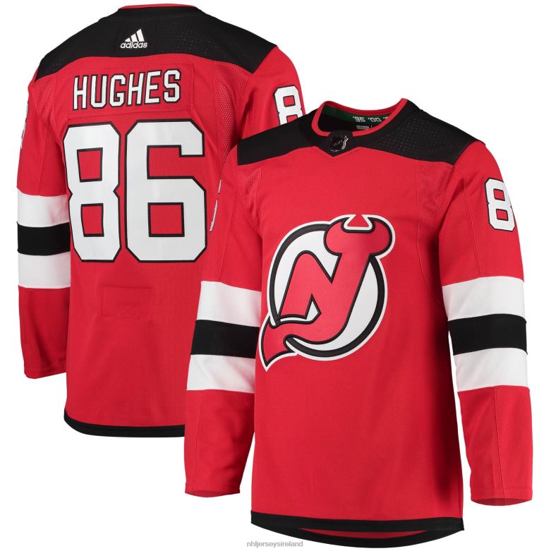 NHL Men New Jersey Devils Jack Hughes Adidas Red Home Primegreen Authentic Pro Player Jersey D002V60 Clothing