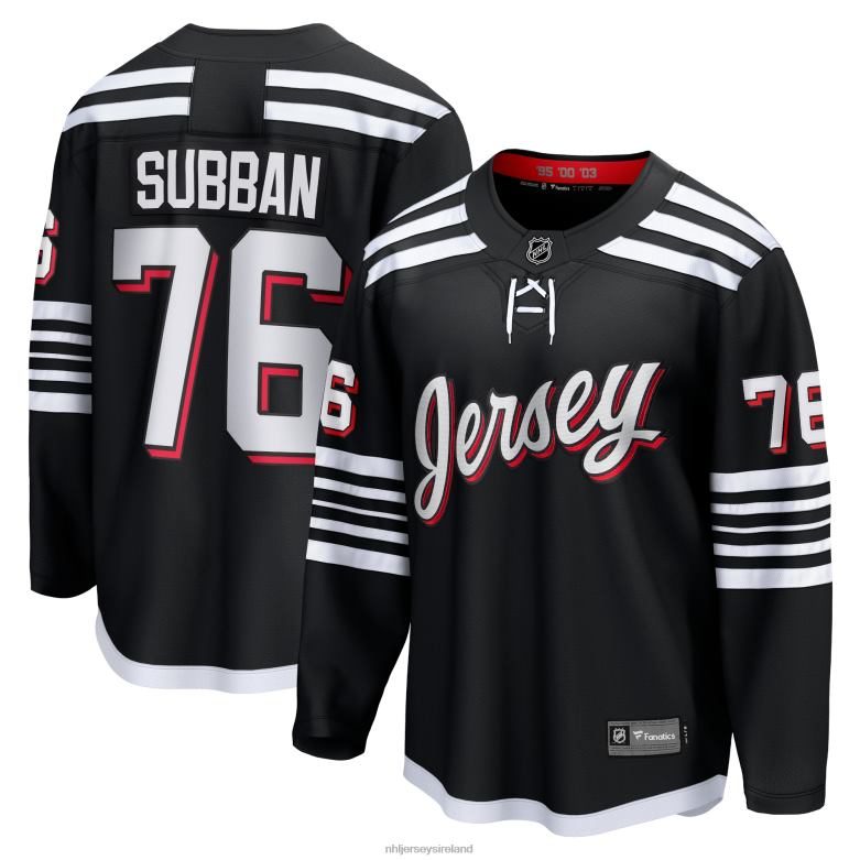 NHL Men New Jersey Devils P.K. Subban Fanatics Branded Black Alternate Premier Breakaway Player Jersey D002V534 Clothing