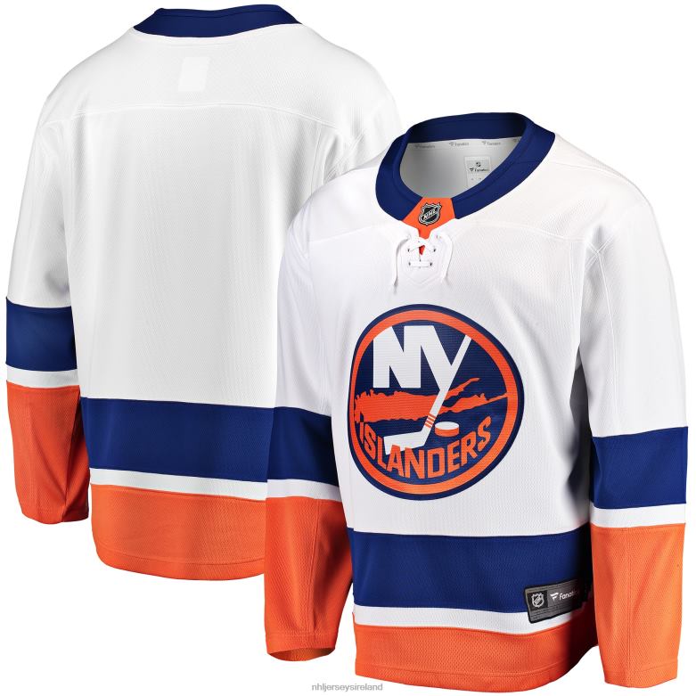 NHL Men New York Islanders Fanatics Branded White Breakaway Away Jersey D002V583 Clothing