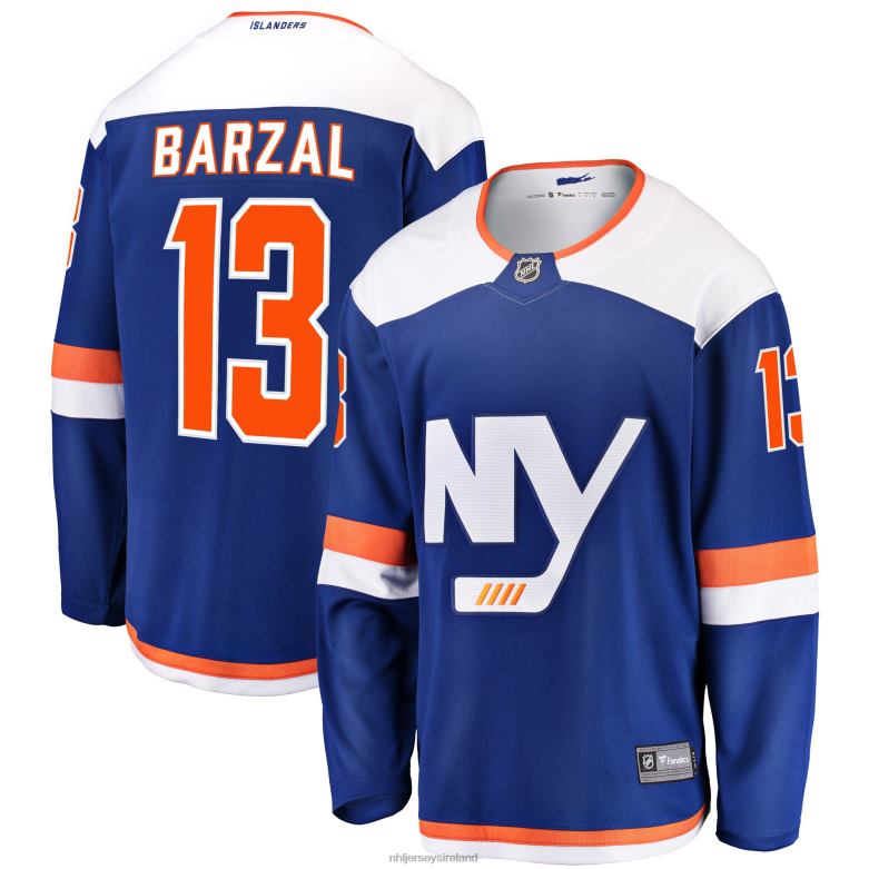 NHL Men New York Islanders Mathew Barzal Fanatics Branded Blue Alternate Breakaway Jersey D002V1600 Clothing