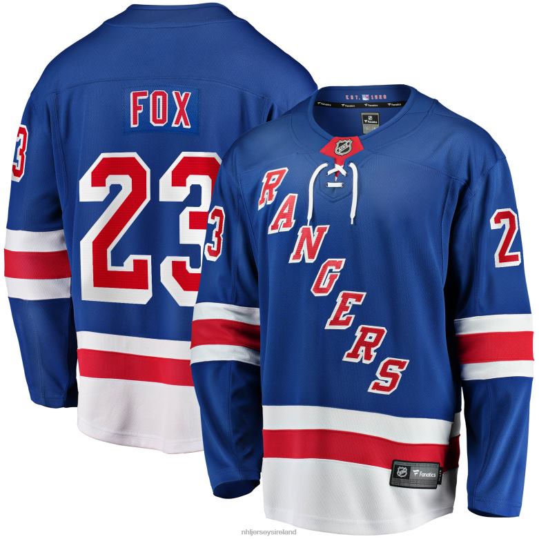 NHL Men New York Rangers Adam Fox Fanatics Branded Blue 2017/18 Home Breakaway Replica Jersey D002V913 Clothing
