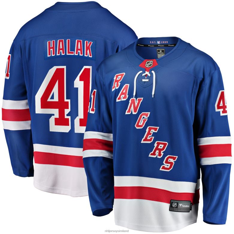 NHL Men New York Rangers Jaroslav Halak Fanatics Branded Blue Home Breakaway Player Jersey D002V1630 Clothing