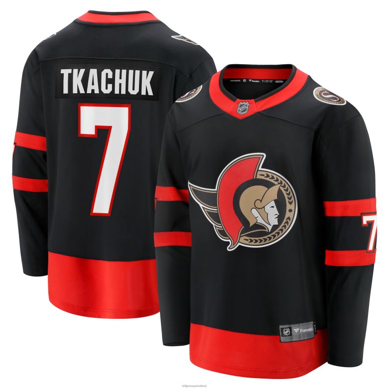 NHL Men Ottawa Senators Brady Tkachuk Fanatics Branded Black Home Breakaway Jersey D002V1301 Clothing