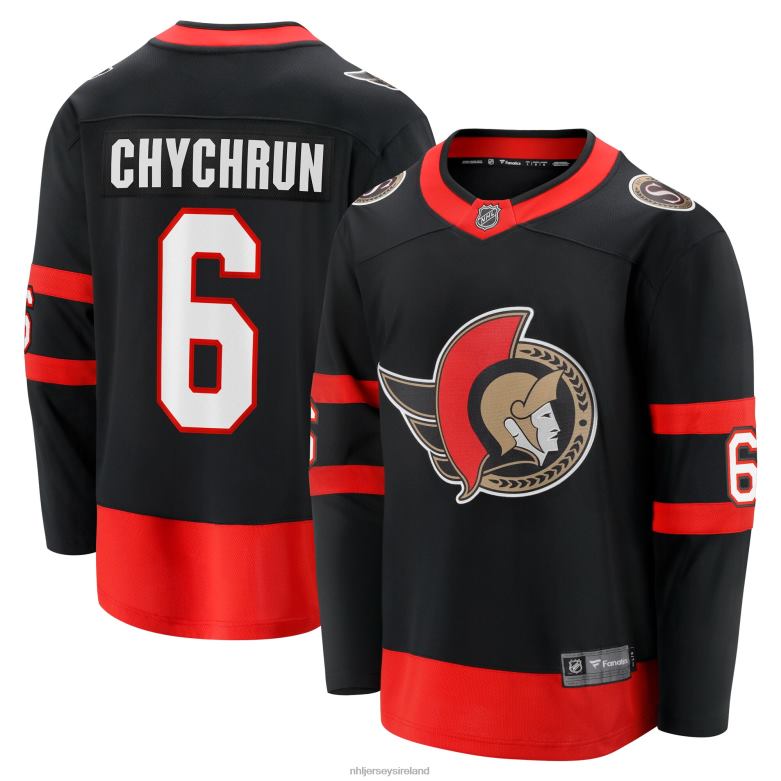 NHL Men Ottawa Senators Jakob Chychrun Fanatics Branded Black Home Breakaway Jersey D002V1617 Clothing