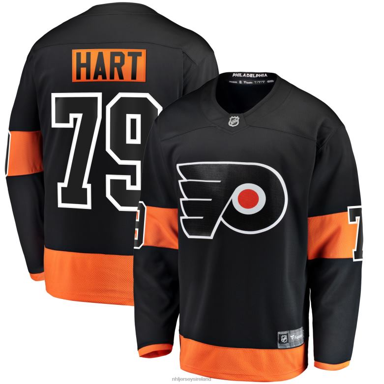 NHL Men Philadelphia Flyers Carter Hart Fanatics Branded Black Alternate Premier Breakaway Player Jersey D002V202 Clothing