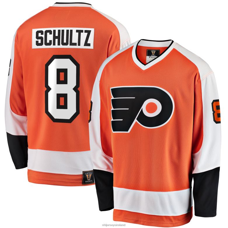 NHL Men Philadelphia Flyers Dave Schultz Fanatics Branded Orange Premier Breakaway Retired Player Jersey D002V1199 Clothing