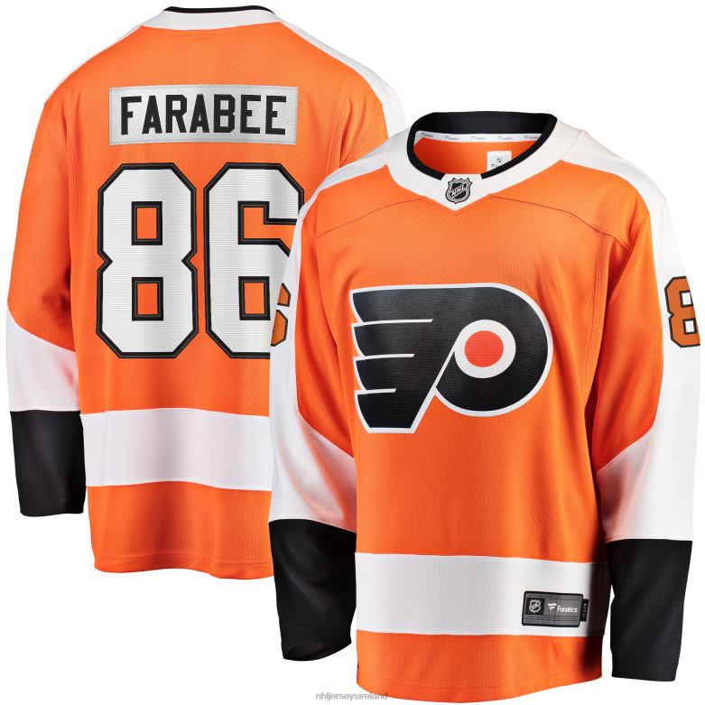NHL Men Philadelphia Flyers Joel Farabee Fanatics Branded Orange Home Team Breakaway Player Jersey D002V1138 Clothing