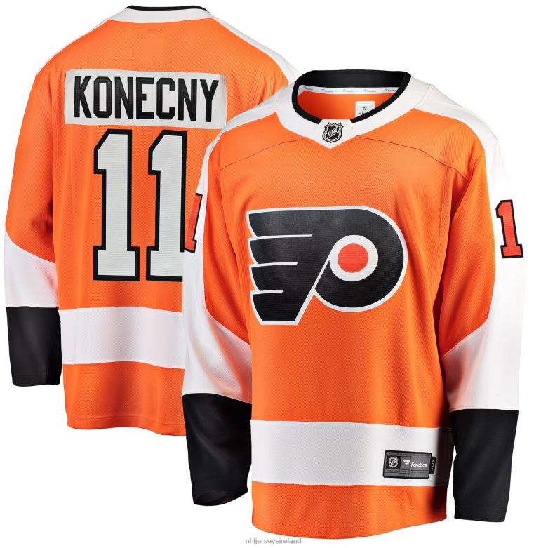 NHL Men Philadelphia Flyers Travis Konecny Fanatics Branded Orange Breakaway Player Jersey D002V473 Clothing