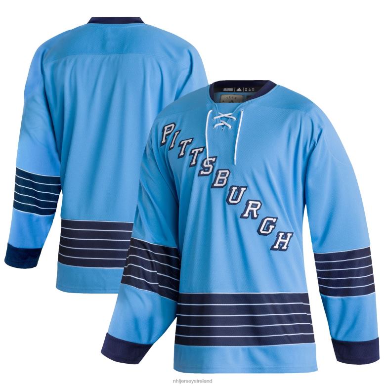 NHL Men Pittsburgh Penguins Adidas Light Blue Team Classics Authentic Blank Jersey D002V655 Clothing